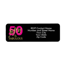 Etiqueta Fifty Fabulous Fiftieth Birthday Return Address