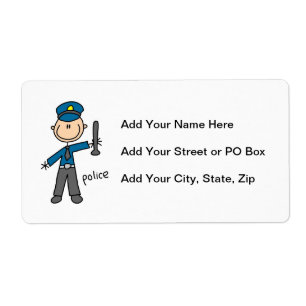 Etiqueta Figura de palo de oficial de policía