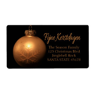 Etiqueta Fijne Kerstdagen Golden ornament label