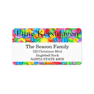 Etiqueta Fijne Kerstdagen  handpainted watercolor label