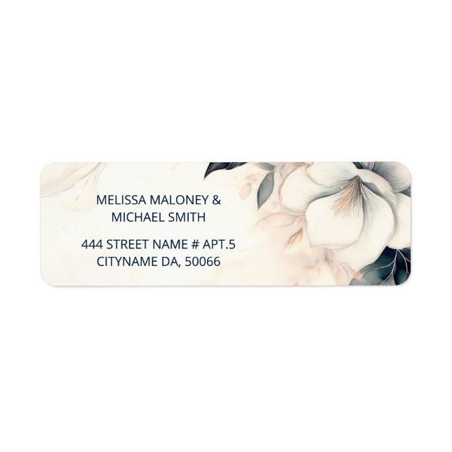 Etiqueta Fine Art Blue Ivory Flower |  Wedding (Frente)