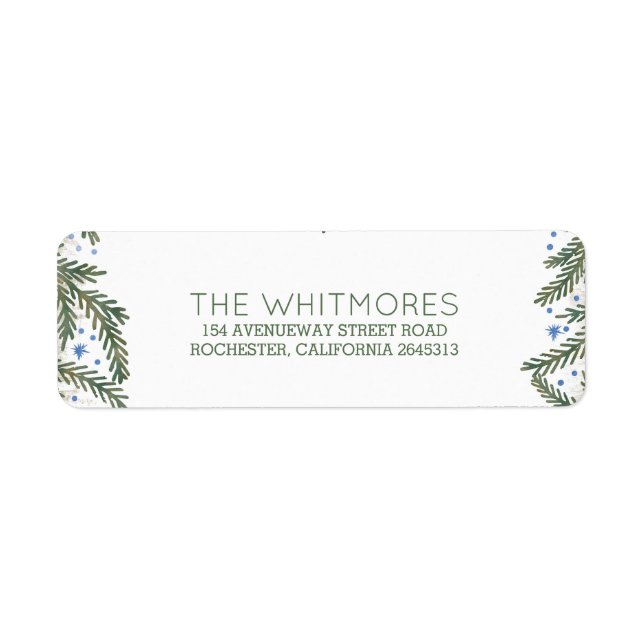 Etiqueta Fir Branches Winter Holiday (Frente)