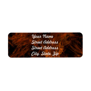 Etiqueta Firery Ora Abstract Fractal Return Address Pegatin