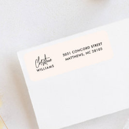 Etiqueta Firma Monograma Guión manuscrito Rubor rosa