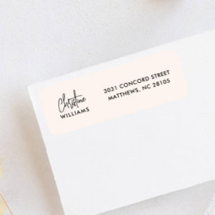 Etiqueta Firma Monograma Guión manuscrito Rubor rosa