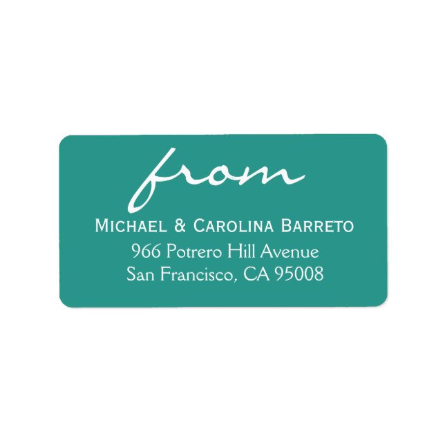 Etiqueta Firma simple - Turquesa (Frente)