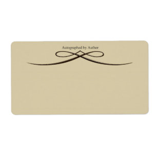 Etiqueta Firmado por el arco cincelado color de Ecru autor