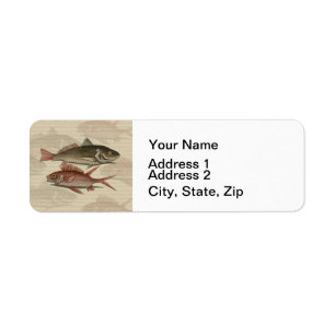 Etiqueta Fish Red Perch Fisher Art