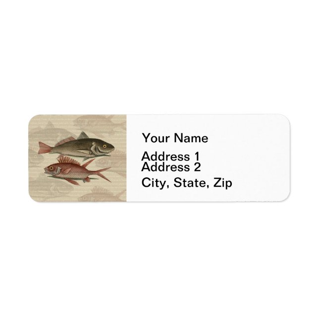 Etiqueta Fish Red Perch Fisher Art (Frente)