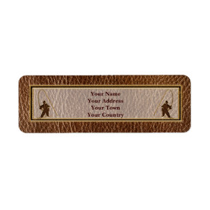 Etiqueta Fisherman con aspecto de cuero