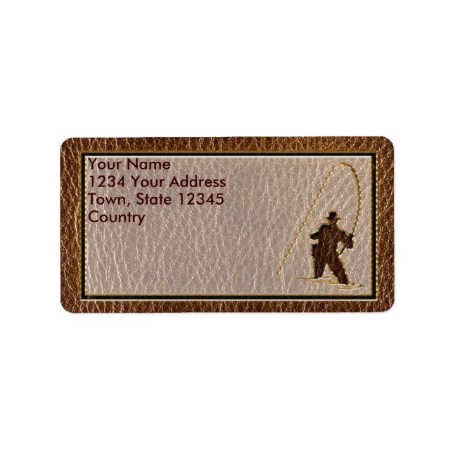 Etiqueta Fisherman con aspecto de cuero (Frente)