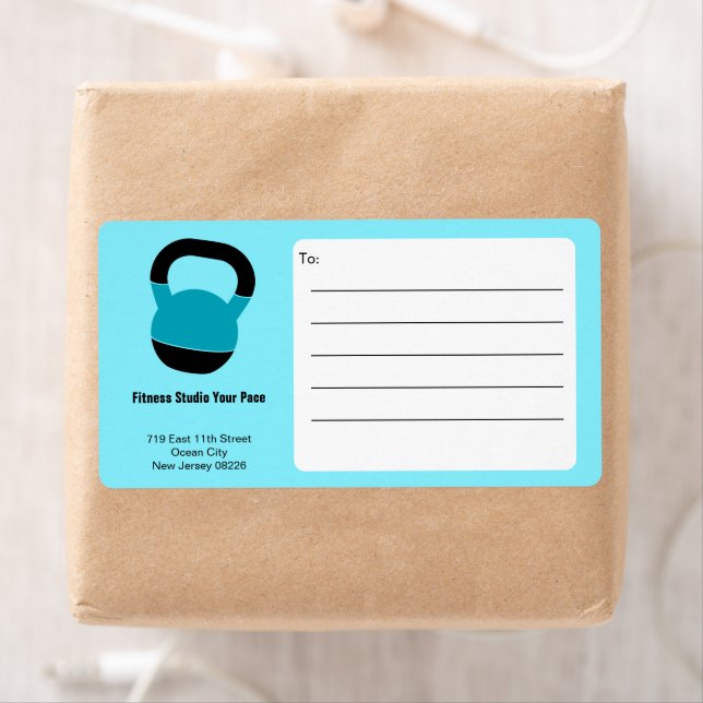 Etiqueta Fitness Kettlebell Electric-Blue Black Shipping (In situ)