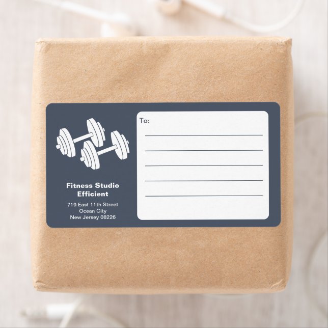 Etiqueta Fitness Studio Dumbbell Grey White Shipping (In situ)