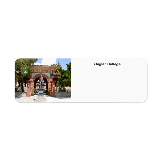 Etiqueta Flagler College St. Augustine Florida (Frente)