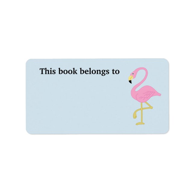 Etiqueta Flamenco Rosa Este Libro Pertenece A (Frente)