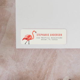 Etiqueta Flamenco Rosa | Tipografía Moderna Dirección de De