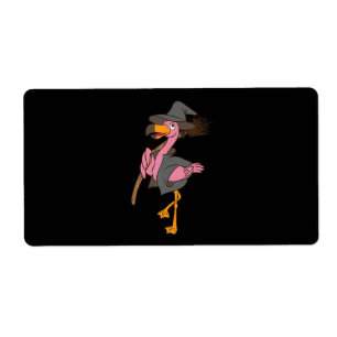 Etiqueta Flamencos   Halloween Flamingo Witch Guay Pink Bir