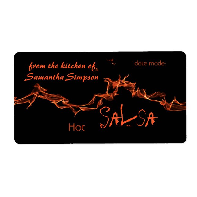 Etiqueta Flames Personalizado Canning (Frente)