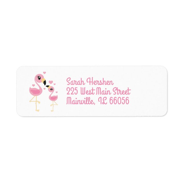 Etiqueta Flamingo Baby Shower Cute Tropical (Frente)