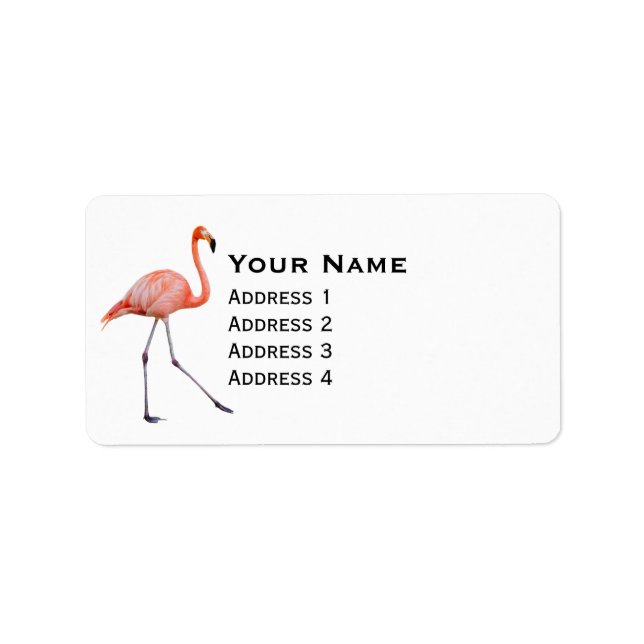 Etiqueta Flamingo rosa (Frente)