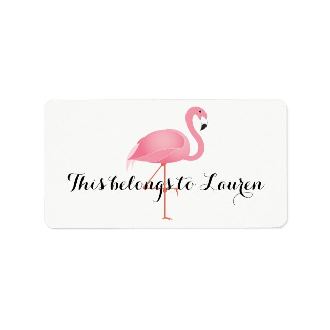 Etiqueta Flamingo rosa pertenece a Label (Frente)