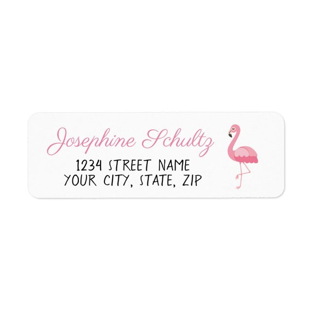 Etiqueta Flamingo rosado (Frente)