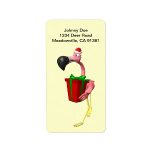 Etiqueta Flamingo Santa Navidades