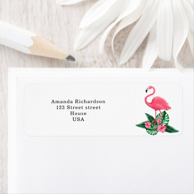 Etiqueta Flamingo tropical (In situ)