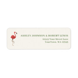Etiqueta Flamingo Tropics Retro Wedding Return Address