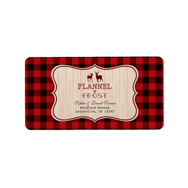Etiqueta Flannel y Frost Lumberjack Navidades vacaciones (Frente)