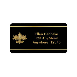 Etiqueta Fleur De Lis Antiguo Gold