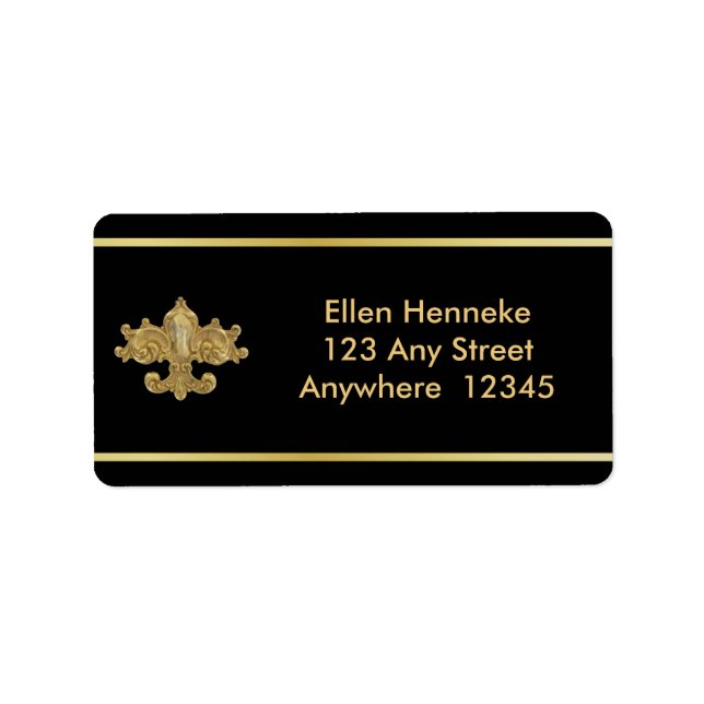 Etiqueta Fleur De Lis Antiguo Gold (Frente)