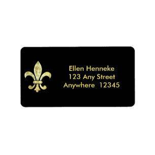 Etiqueta Fleur De Lis Gold Leaf