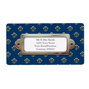 Etiqueta Fleur de lis metálico (Oro)