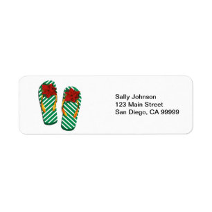 Etiqueta Flip Flops de Fiesta de navidad