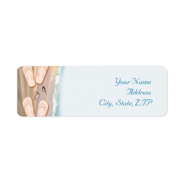 Etiqueta Flip Flops on the Beach (Frente)