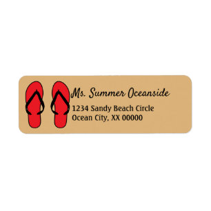 Etiqueta Flip Flops Red Personalized