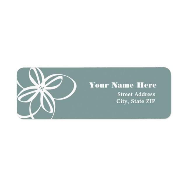 Etiqueta Flor blanca moderna (Frente)