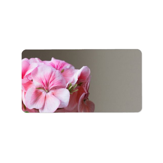 Etiqueta Flor de geranio rosa (Frente)