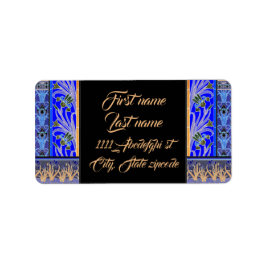 Etiqueta Flor de iris Art Nouveau floral elegante vintage f