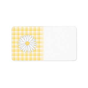 Etiqueta Flor de la margarita en amarillo y blanco