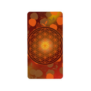 Etiqueta flor de la vida, chakra, zen, geometría sagrada