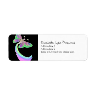 Etiqueta Flor de mariposa en negro: Mendi