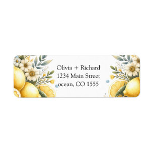 Etiqueta Flor de mosaico mediterránea Positano limón