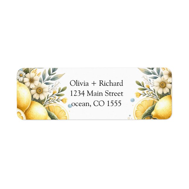 Etiqueta Flor de mosaico mediterránea Positano limón (Frente)