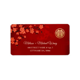 Etiqueta Flor de Oriente Rojo | Boda China