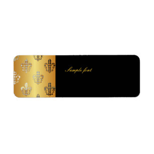 Etiqueta Flor de oro negro de lis con arlequín