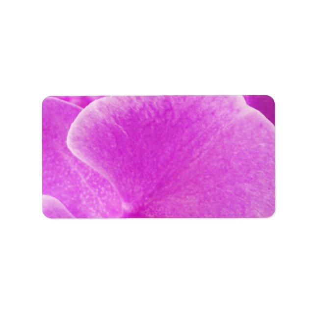 Etiqueta Flor de orquídea morada natural fresca (Frente)