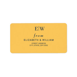 Etiqueta Flor de rayo simple elegante con Boda monograma