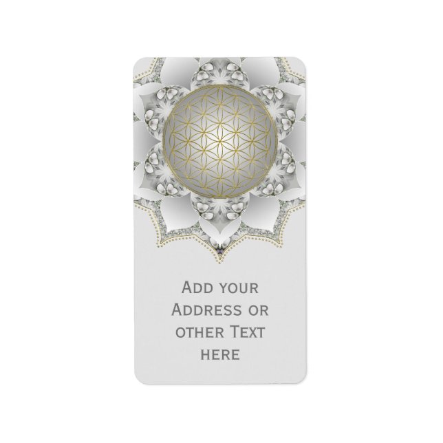 Etiqueta Flor De Vida - Flores Mandala 1 (Frente)